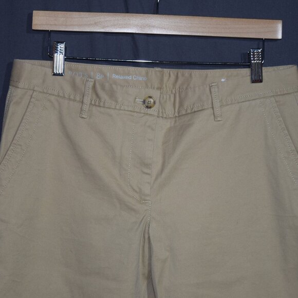 Talbots Relaxed Chino Pants Women's Size 8P Petite Khaki Beige Casual - Picture 3 of 5